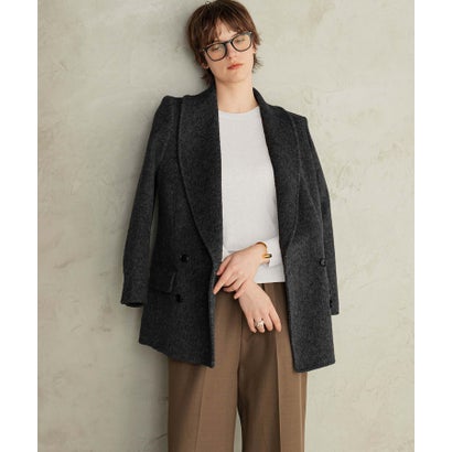 【2026AW】【M～Lサイズ展開】【上質ウール70％】テーラードジャケットコート ジャコット ウールコート ショートコート （ブラック）｜詳細画像