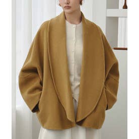 【2026AW】【上質ウール70％】ショールカラーオーバーサイズカーディガン （キャメル）