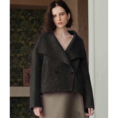 【2026AW】【M～Lサイズ展開】【上質ウール65％ / 2サイズ展開】大人の洗練ショートウールコート （ブラック）｜詳細画像