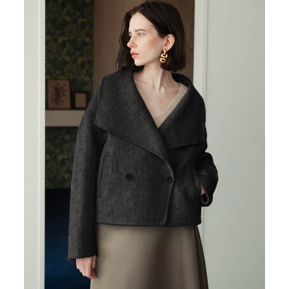 【2026AW】【M～Lサイズ展開】【上質ウール65％ / 2サイズ展開】大人の洗練ショートウールコート （ブラック）｜詳細画像