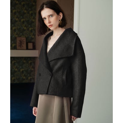 【2026AW】【M～Lサイズ展開】【上質ウール65％ / 2サイズ展開】大人の洗練ショートウールコート （ブラック）｜詳細画像
