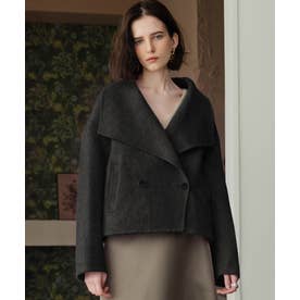 【2026AW】【M～Lサイズ展開】【上質ウール65％ / 2サイズ展開】大人の洗練ショートウールコート （ブラック）