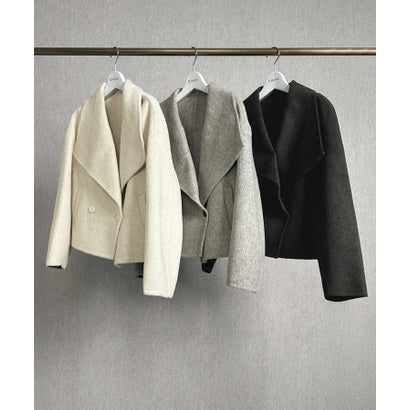 【2026AW】【M～Lサイズ展開】【上質ウール65％ / 2サイズ展開】大人の洗練ショートウールコート （アイボリー）｜詳細画像