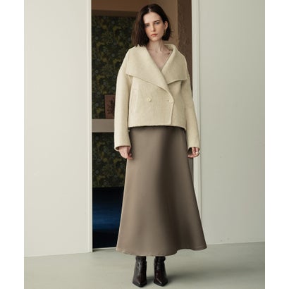 【2026AW】【M～Lサイズ展開】【上質ウール65％ / 2サイズ展開】大人の洗練ショートウールコート （アイボリー）｜詳細画像