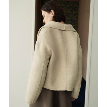 【2026AW】【M～Lサイズ展開】【上質ウール65％ / 2サイズ展開】大人の洗練ショートウールコート （アイボリー）｜詳細画像