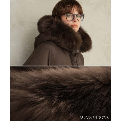 エルフランク ELFRANK 【2026AW】【天然フォックスファー × リアルダウン】フード付き軽量ロングダウンコート （ブラック）｜詳細画像