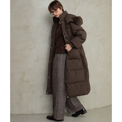 エルフランク ELFRANK 【2026AW】【天然フォックスファー × リアルダウン】フード付き軽量ロングダウンコート （ブラウン）｜詳細画像