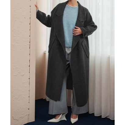 エルフランク ELFRANK 【2026AW】【ウール65％仕立て】ラグランスリーブダブルブレストロングチェスターコート （グレー）｜詳細画像