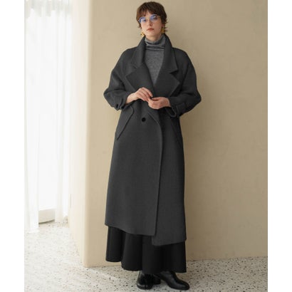 エルフランク ELFRANK 【2026AW】【ウール65％仕立て】ラグランスリーブダブルブレストロングチェスターコート （チャコールグレー）｜詳細画像