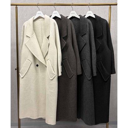 エルフランク ELFRANK 【2026AW】【ウール65％仕立て】ラグランスリーブダブルブレストロングチェスターコート （チャコールグレー）｜詳細画像