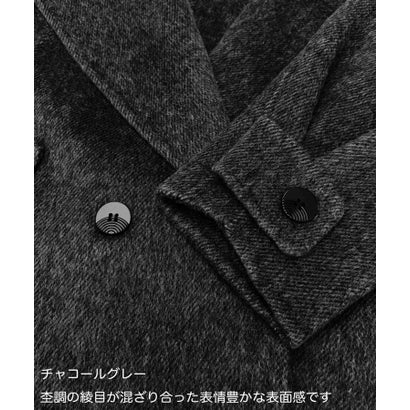 エルフランク ELFRANK 【2026AW】【ウール65％仕立て】ラグランスリーブダブルブレストロングチェスターコート （チャコールグレー）｜詳細画像