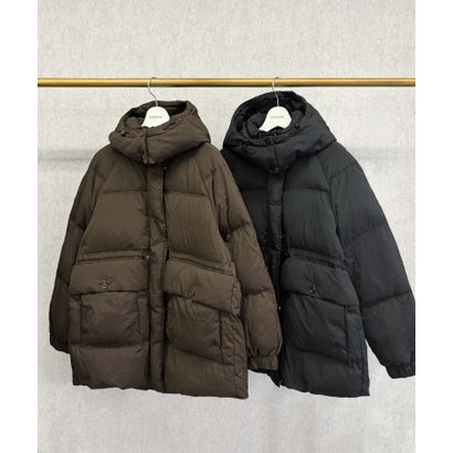 エルフランク ELFRANK 【2026AW】【数量限定 / 天然羽毛ダウン】ウエスト絞り ミドル丈ハーフダウン/ 軽量・細見え・防寒 （ブラック）｜詳細画像