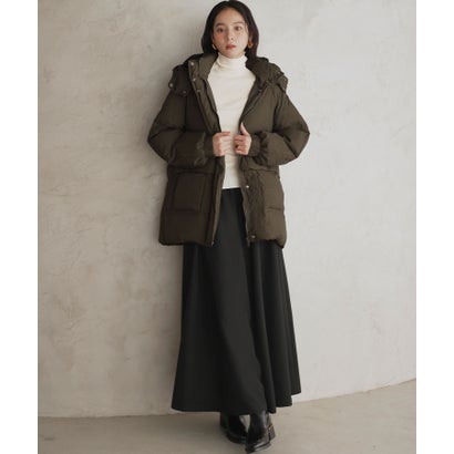 エルフランク ELFRANK 【2026AW】【数量限定 / 天然羽毛ダウン】ウエスト絞り ミドル丈ハーフダウン/ 軽量・細見え・防寒 （ブラウン）｜詳細画像