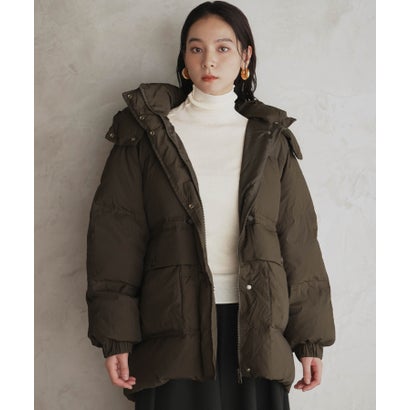 エルフランク ELFRANK 【2026AW】【数量限定 / 天然羽毛ダウン】ウエスト絞り ミドル丈ハーフダウン/ 軽量・細見え・防寒 （ブラウン）｜詳細画像