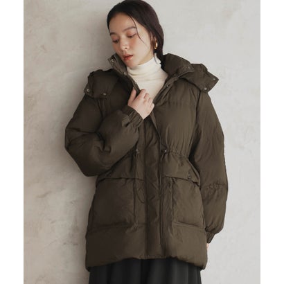 エルフランク ELFRANK 【2026AW】【数量限定 / 天然羽毛ダウン】ウエスト絞り ミドル丈ハーフダウン/ 軽量・細見え・防寒 （ブラウン）｜詳細画像