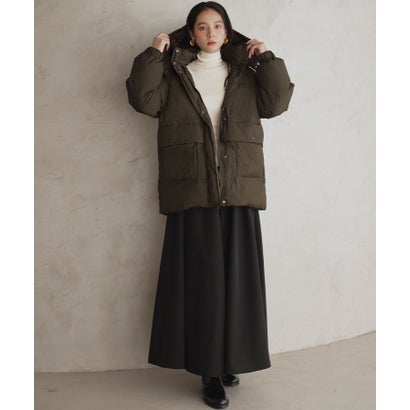 エルフランク ELFRANK 【2026AW】【数量限定 / 天然羽毛ダウン】ウエスト絞り ミドル丈ハーフダウン/ 軽量・細見え・防寒 （ブラウン）｜詳細画像