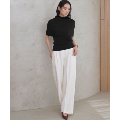 エルフランク ELFRANK 【2026AW】【2点セット / 2WAY】ウール混リブニットケープ×ノースリーブトップス アンサンブル （ブラック）｜詳細画像