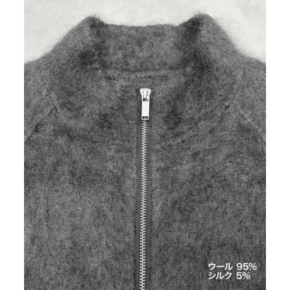 エルフランク ELFRANK 【2026AW】【天然素材100％ / 極上ウールシルク】スタンドネックジップアップシャギーブルゾン （グレー）｜詳細画像