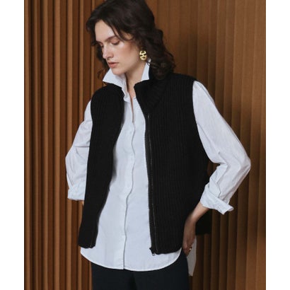 エルフランク ELFRANK 【2026AW】【M～Lサイズ展開】【ダウン90％】ハイネックジップアップリブニット×ダウンベスト （ブラック）｜詳細画像