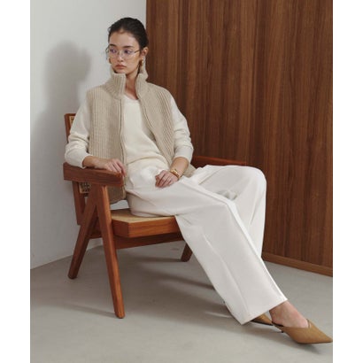 エルフランク ELFRANK 【2026AW】【M～Lサイズ展開】【ダウン90％】ハイネックジップアップリブニット×ダウンベスト （ベージュ）｜詳細画像