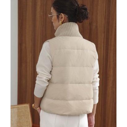 エルフランク ELFRANK 【2026AW】【M～Lサイズ展開】【ダウン90％】ハイネックジップアップリブニット×ダウンベスト （ベージュ）｜詳細画像