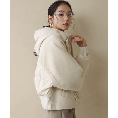 エルフランク ELFRANK 【2026AW】【S～Mサイズ展開】【ダウン90％ / 希少アンゴラ・アルパカ混】立体フード付きブルゾン （アイボリー）｜詳細画像