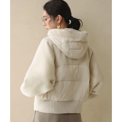 エルフランク ELFRANK 【2026AW】【S～Mサイズ展開】【ダウン90％ / 希少アンゴラ・アルパカ混】立体フード付きブルゾン （アイボリー）｜詳細画像