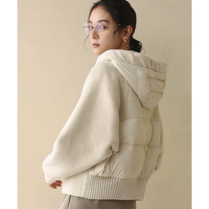 エルフランク ELFRANK 【2026AW】【S～Mサイズ展開】【ダウン90％ / 希少アンゴラ・アルパカ混】立体フード付きブルゾン （アイボリー）｜詳細画像