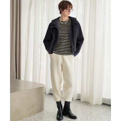 エルフランク ELFRANK 【2026AW】【S～Mサイズ展開】【ダウン90％ / 希少アンゴラ・アルパカ混】立体フード付きブルゾン （ネイビー）｜詳細画像