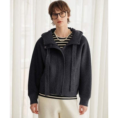 エルフランク ELFRANK 【2026AW】【S～Mサイズ展開】【ダウン90％ / 希少アンゴラ・アルパカ混】立体フード付きブルゾン （ネイビー）｜詳細画像