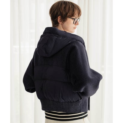 エルフランク ELFRANK 【2026AW】【S～Mサイズ展開】【ダウン90％ / 希少アンゴラ・アルパカ混】立体フード付きブルゾン （ネイビー）｜詳細画像
