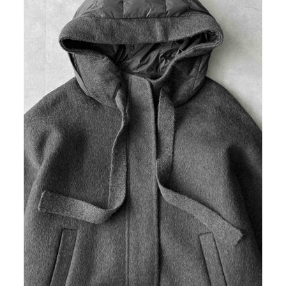 エルフランク ELFRANK 【2026AW】【S～Mサイズ展開】【ダウン90％ / 希少アンゴラ・アルパカ混】立体フード付きブルゾン （グレー）｜詳細画像