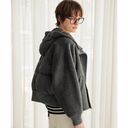 エルフランク ELFRANK 【2026AW】【S～Mサイズ展開】【ダウン90％ / 希少アンゴラ・アルパカ混】立体フード付きブルゾン （グレー）｜詳細画像