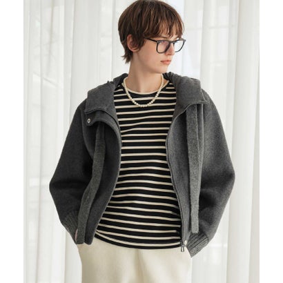 エルフランク ELFRANK 【2026AW】【S～Mサイズ展開】【ダウン90％ / 希少アンゴラ・アルパカ混】立体フード付きブルゾン （グレー）｜詳細画像
