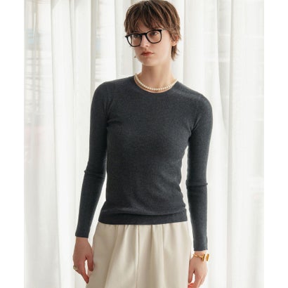 エルフランク ELFRANK 【2026AW】【M～Lサイズ展開】ウール混クルーネック長袖ニットプルオーバー （チャコールグレー）｜詳細画像