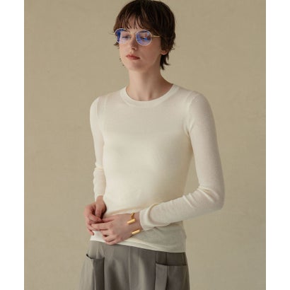 エルフランク ELFRANK 【2026AW】【M～Lサイズ展開】ウール混クルーネック長袖ニットプルオーバー （オフホワイト）｜詳細画像