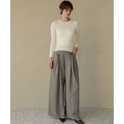 エルフランク ELFRANK 【2026AW】【M～Lサイズ展開】ウール混クルーネック長袖ニットプルオーバー （オフホワイト）｜詳細画像