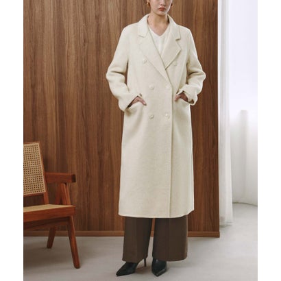 【2026AW】【ウール65％仕立て】ダブルブレストロングチェスターコート （オフホワイト）｜詳細画像