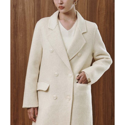 【2026AW】【ウール65％仕立て】ダブルブレストロングチェスターコート （オフホワイト）｜詳細画像