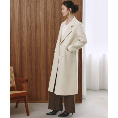 【2026AW】【ウール65％仕立て】ダブルブレストロングチェスターコート （オフホワイト）｜詳細画像