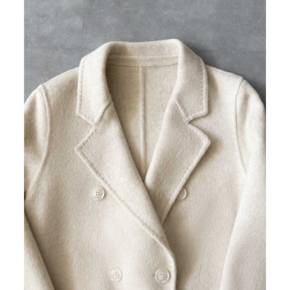 【2026AW】【ウール65％仕立て】ダブルブレストロングチェスターコート （オフホワイト）｜詳細画像