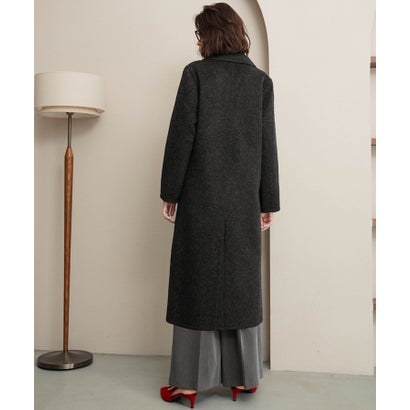 【2026AW】【ウール65％仕立て】ダブルブレストロングチェスターコート （ブラック）｜詳細画像