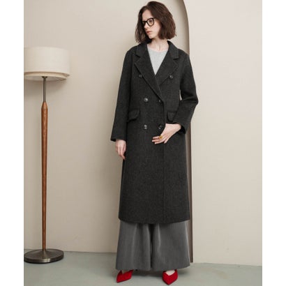 【2026AW】【ウール65％仕立て】ダブルブレストロングチェスターコート （ブラック）｜詳細画像