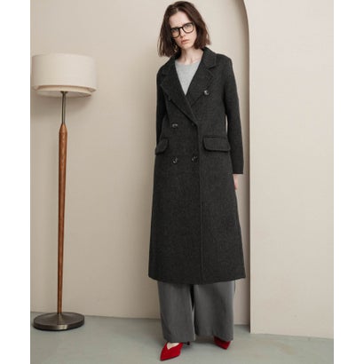 【2026AW】【ウール65％仕立て】ダブルブレストロングチェスターコート （ブラック）｜詳細画像