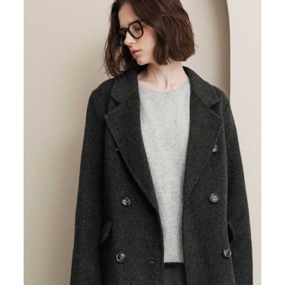 【2026AW】【ウール65％仕立て】ダブルブレストロングチェスターコート （ブラック）｜詳細画像