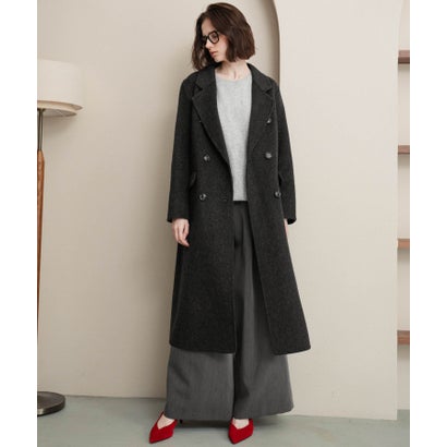 【2026AW】【ウール65％仕立て】ダブルブレストロングチェスターコート （ブラック）｜詳細画像