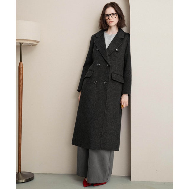 【2026AW】【ウール65％仕立て】ダブルブレストロングチェスターコート （ブラック）