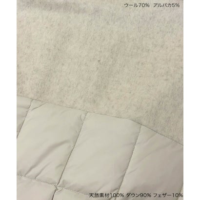 【2026AW】【S～Mサイズ展開】【ダウン90％】ウール混異素材ドッキングフード付きショートダウンブルゾン （アイボリー）｜詳細画像
