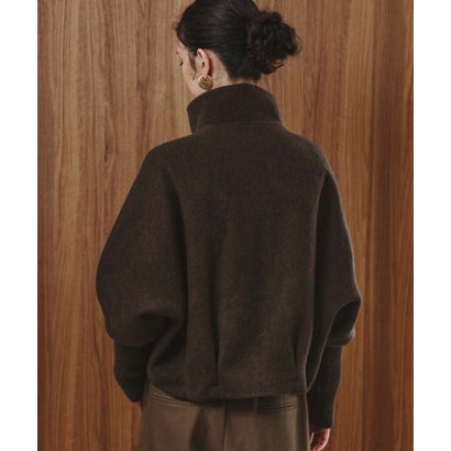 エルフランク ELFRANK 【2026AW】【上質ウール70％ / M・L】ニットドッキングハイネックダブルジップショート丈コート （ブラウン）｜詳細画像