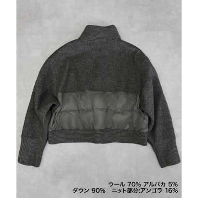【2026AW】【S～Mサイズ展開】【ダウン90％使用 / 希少アンゴラ混】スタンドカラーショート丈ジップアップブルゾン （チャコールグレー）｜詳細画像